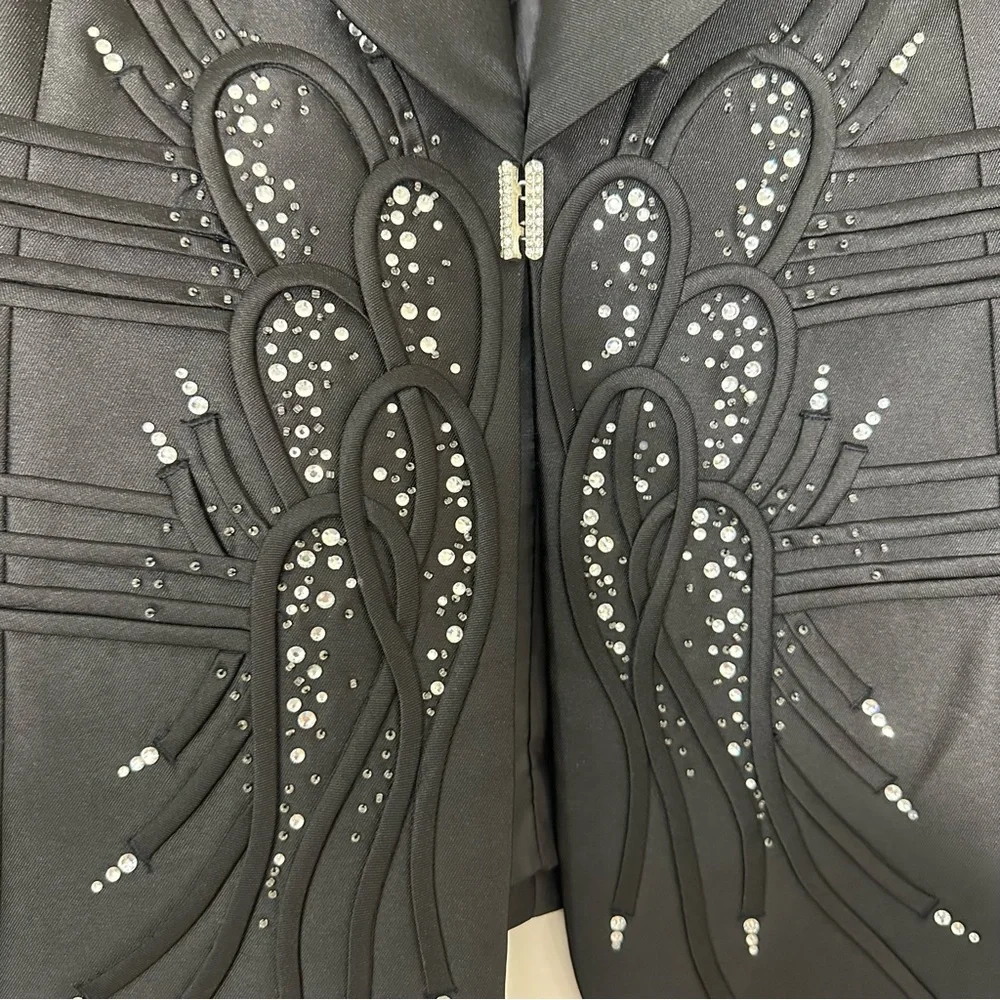 Moshita black embellished blazer jacket - Picture 6 of 14